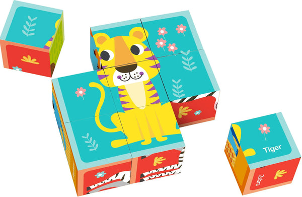 wooden blocks animal puzzle - wooden puzzles - Tooky Toys