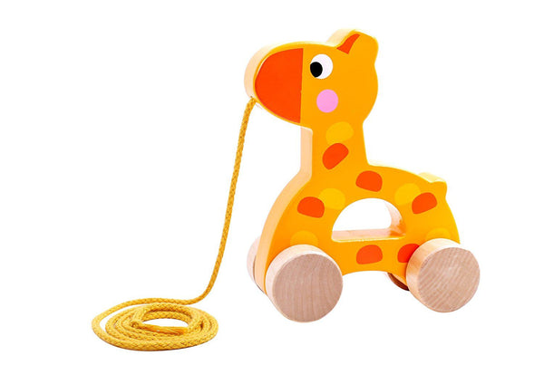 wooden pull along toys - giraffe wooden toys - tooky toys - hape toys